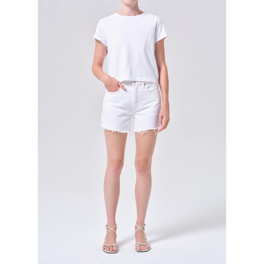 AGOLDE Women's Long Parker Cut Off Jean Shorts Size 24‎